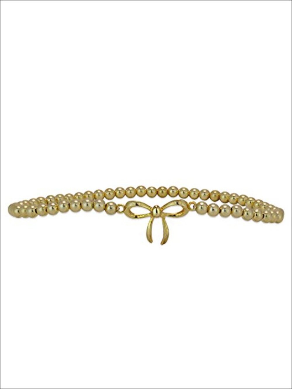 14kt Gold Filled Beaded Bow Bracelet Stretchy Fit